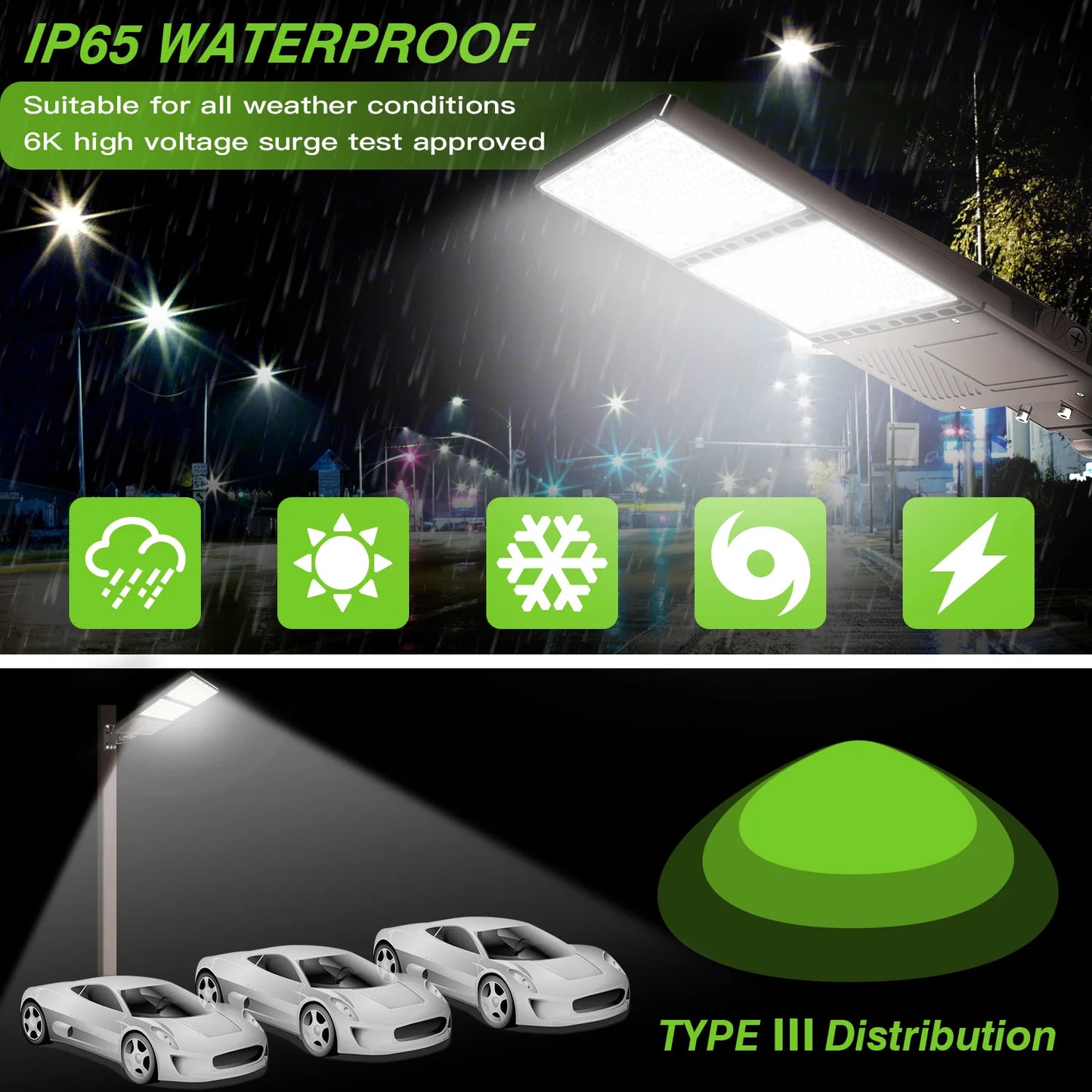 Area Light 5000K 44800Lm 100~277V Fixture Replaces 150W-320W HID Led Street Shoebox Light