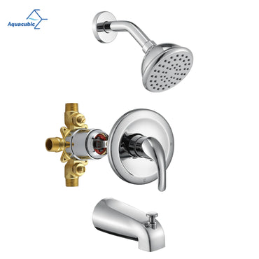 USA Warehouse Delivery CUPC Wall Mounted High-pressure Bath Shower Mixer Set with Pressure Balance Valve and Tub Spout