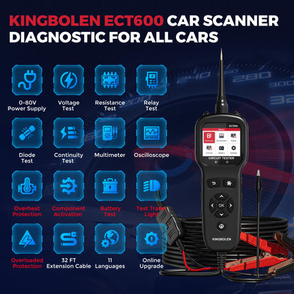 ECT600 Elite Automotive Power Circuit Probe Tester With Breaker Finder Vehicle Electrical Circuit/Battery Tester Kit