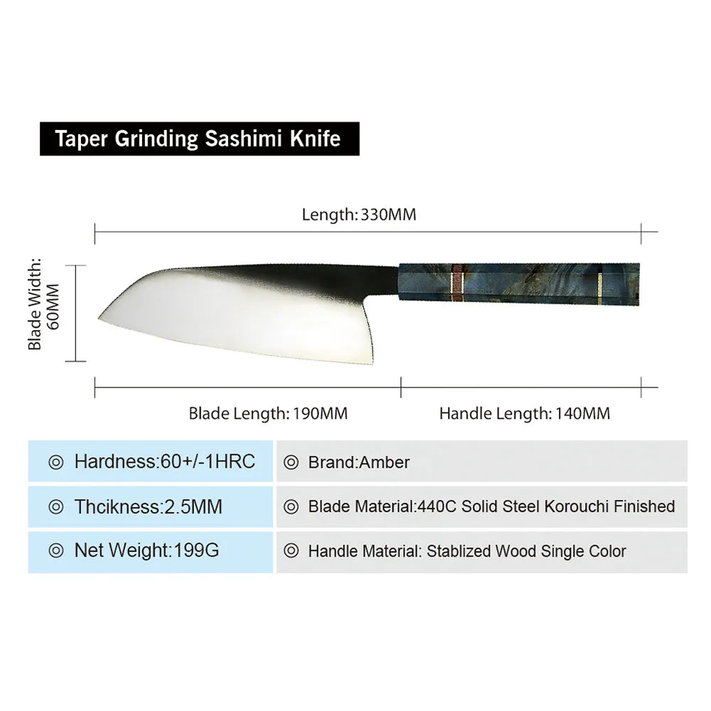 2021 New Style 440c Stainless Steel Stablied Wood Handle Professional Kitchen Knife