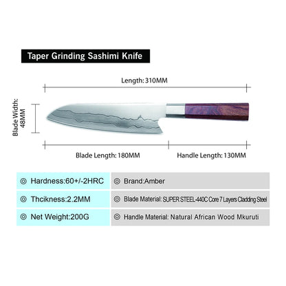 Hot 8 Inch Mkuruti Wood Handle Japanese Kiritsuke Kitchen Knife Vg10 Chef Damascus Knife