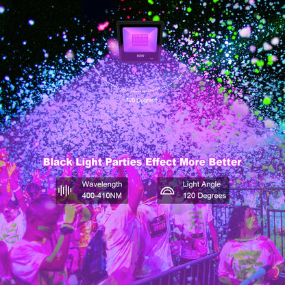 LED UV BlackLight US Stock 80W 100W 160W IP66 Party Lights Effect for Bar Club Dj Disco Led Stage Lighting Black Uv Flood Light