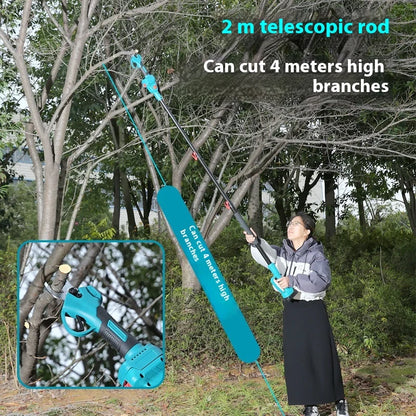 Electric Brushless Pruning Shears Garden Fruit Trees Telescopic High-Rise Shears High Branches High-Performance Hedge Trimmer