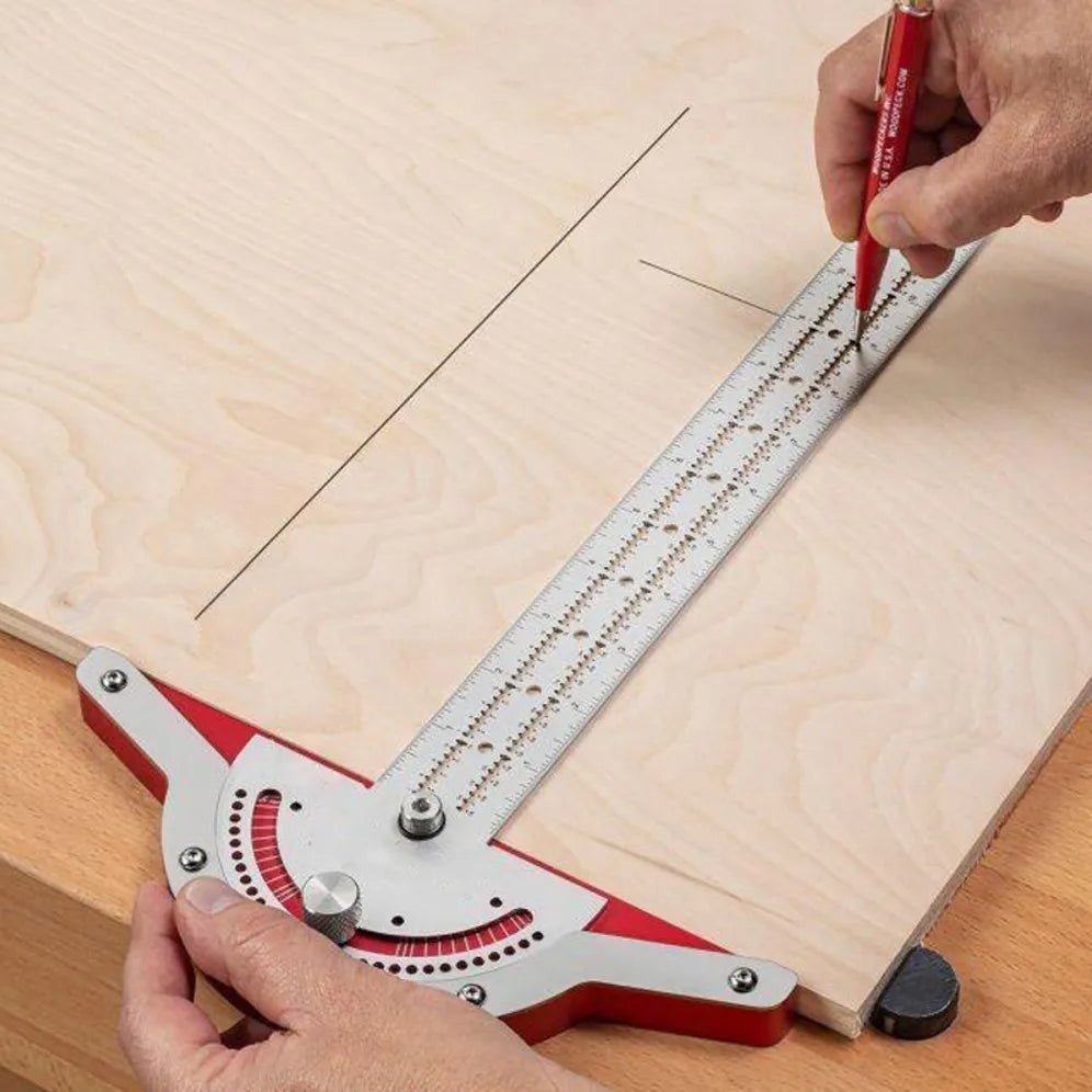L-HT142 Woodworking Scribe Ruler 10 15 20inch Scribing Ruler Aluminum Alloy Line Drawing Marking Gauge DIY Measuring Tools