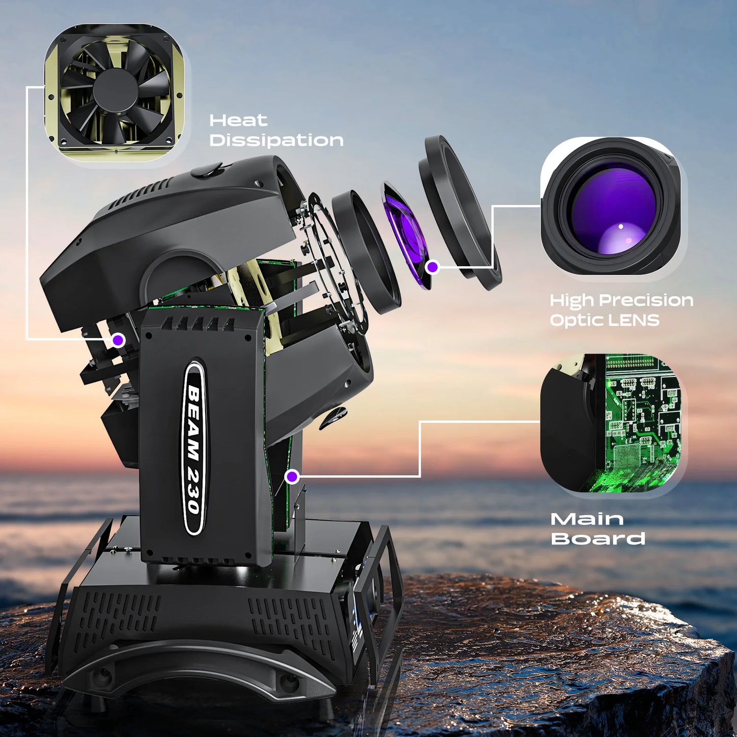 230W 7R Beam Pattern Moving Head Lights 17 Gobo Stage Equipment Lighting Dmx512 Sharpy Led Moving Head Lights