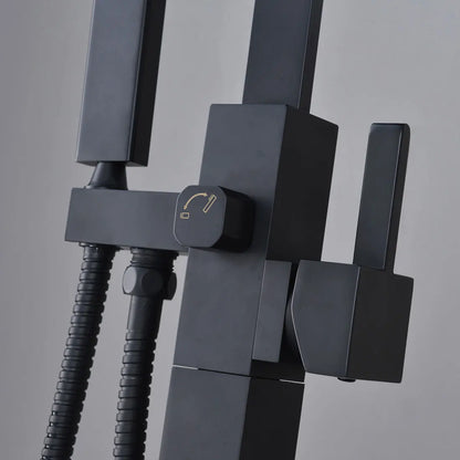 Matte Black Stand Bathtub Luxury Bathroom Free Floor Standing Bathtub Faucet Mixer Shower Design Brass Modern Outer Carton Box