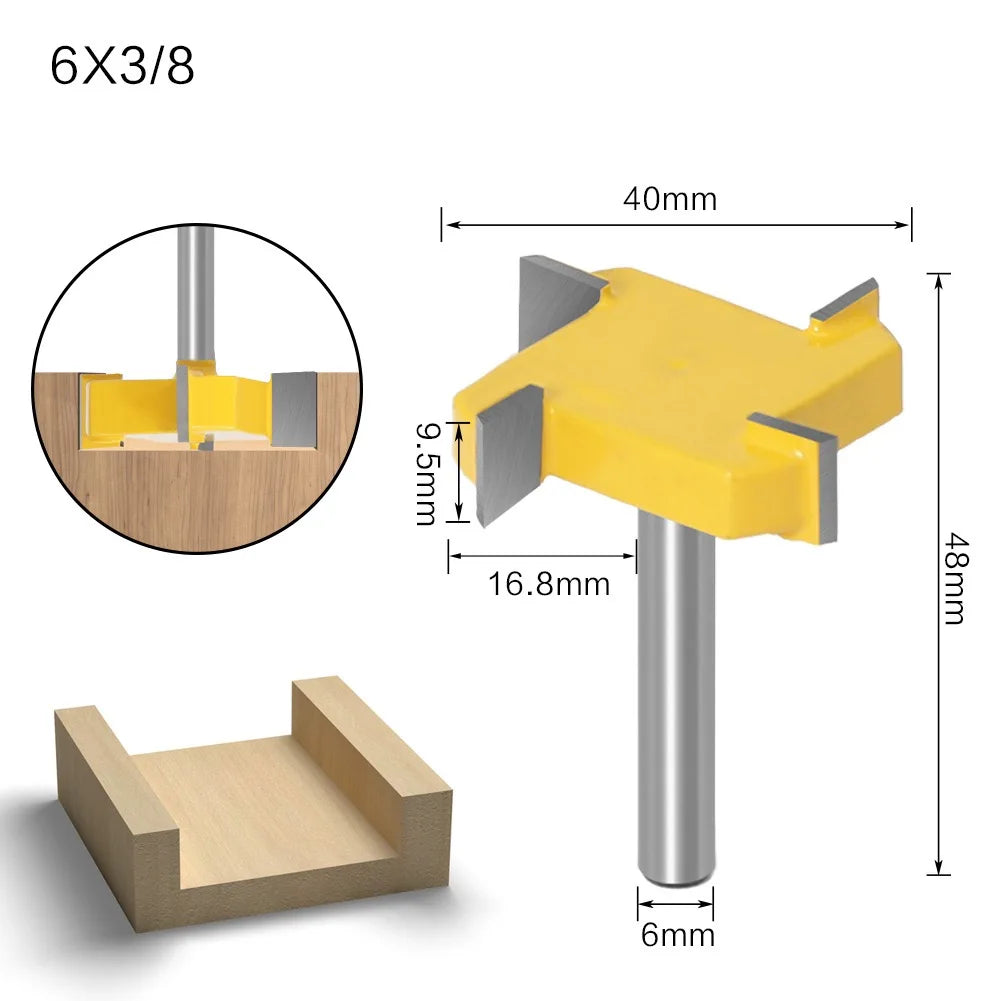 L-N242 6mm 1/4inch Shank Flush Trim Bit Z4 Milling Straight Edge Slotting Milling Cutter Cutting Handle for Wood Woodwork