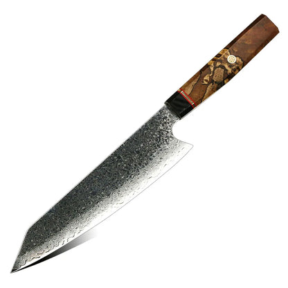 Yangjiang Amber Japanese High Quality Damascus 67 Layers Vg10 Steel 8 Inch Kitchen Kiristuke Knife with Splate