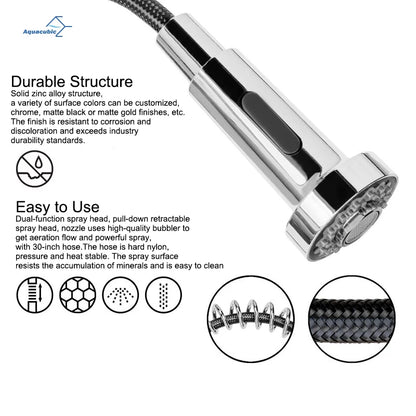 New American CUPC Approved Pull Out Spring Loaded Kitchen Sink Mixer Tap