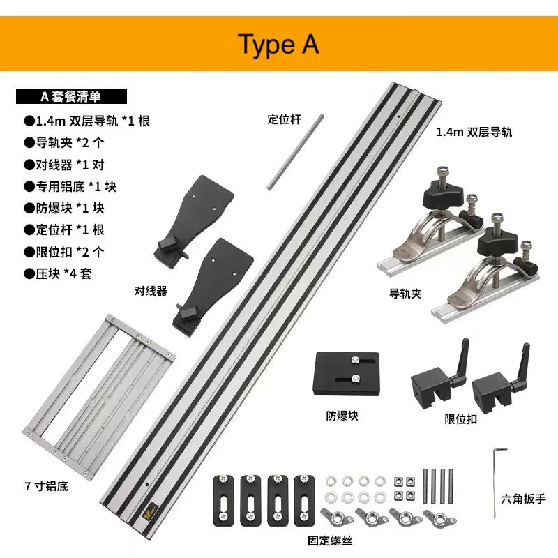 L-HT108 1.22m/2.44m Table Saw Double Deck Universal Guide Rail