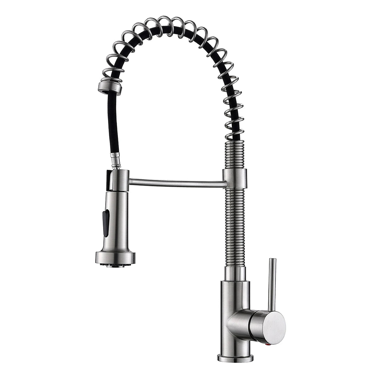 Deck Mounted 360 Degree Mixers Kitchen Rotate Brushed Nickle Brass Pull Down Kitchen Faucet