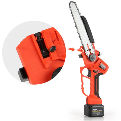 8 Inch Mini Chain Saw Battery for Wood Cutting, Trimming, Battery Chain Saw Long Reach Cordless Telescoping Pole Chain Saw