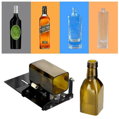 19pcs Bottle Cutter Glass Cutter Machine Kit Round Square and Oval Bottle Cutting Cut Bottle From Neck to Bottom