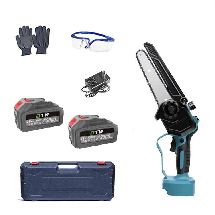 DTWA2-0047 Factory Direct 6 Inch Electric Chain Saw Rechargeable Woodworking Mini Chainsaw