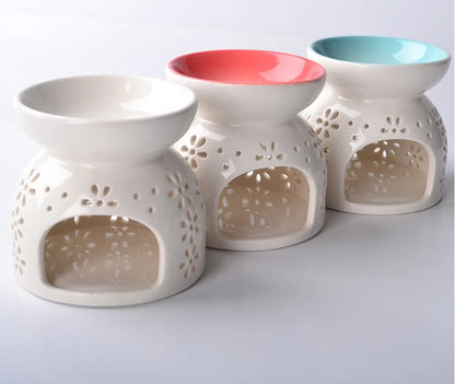 Candle Jar Oil burner Aromatherapy Aroma Ceramic Oil Diffuser Tealight Holder Home Bedroom Decor Christmas Housewarming Gift
