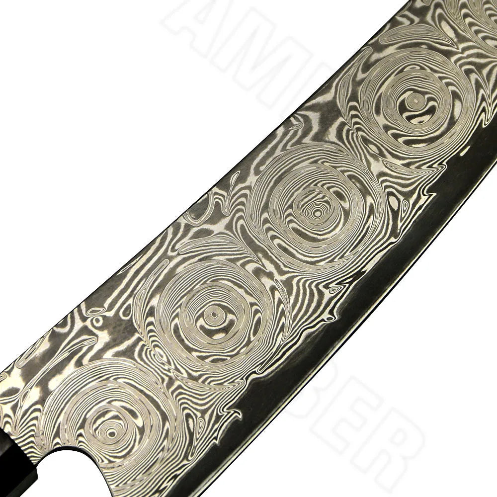 Yangjiang Amber Private Black Blade VG10 Japanese Damascus Steel Knife