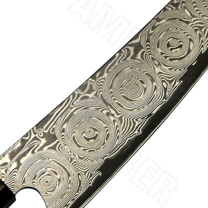 Yangjiang Amber Private Black Blade VG10 Japanese Damascus Steel Knife