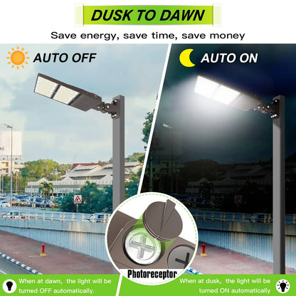 Area Light 5000K 44800Lm 100~277V Fixture Replaces 150W-320W HID Led Street Shoebox Light