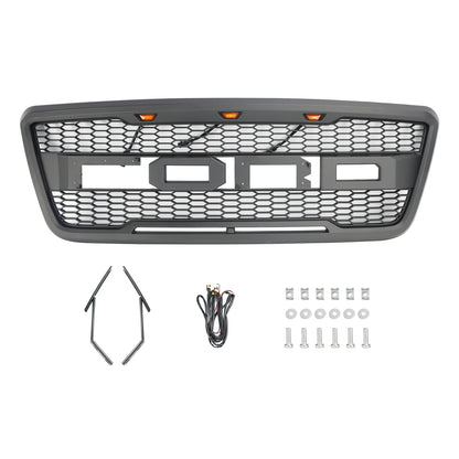 For Ford F150 2004-2008 Grill Raptor Style Front Grille with LED Light and Letter USA Stock Fast Delivery Car Grille