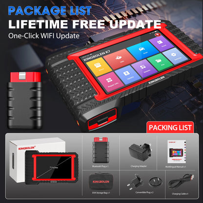 2025 Kingbolen Newest K7 Full System Car Diagnostic Tool 12V Vehicle OBD2 Scanner Auto ECU Coding Machine 31 Reset Service