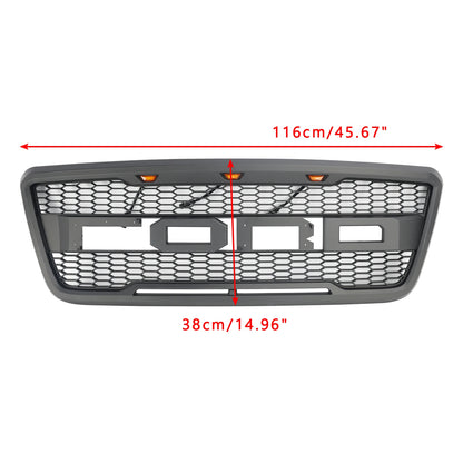 For Ford F150 2004-2008 Grill Raptor Style Front Grille with LED Light and Letter USA Stock Fast Delivery Car Grille