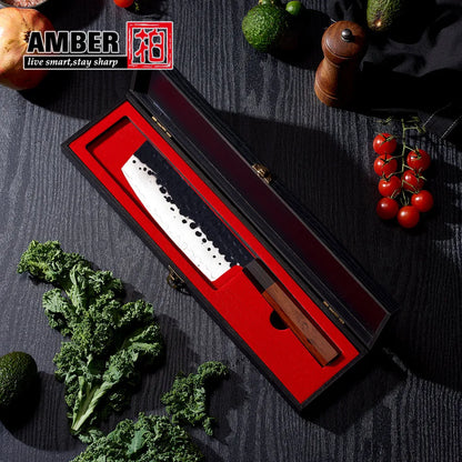 Custom logo 8 Pcs Black Blade Wooden Handle Meat Fruit Carving Chef Knife Set High Carbon Stainless Steel Knife Set for Kitchen