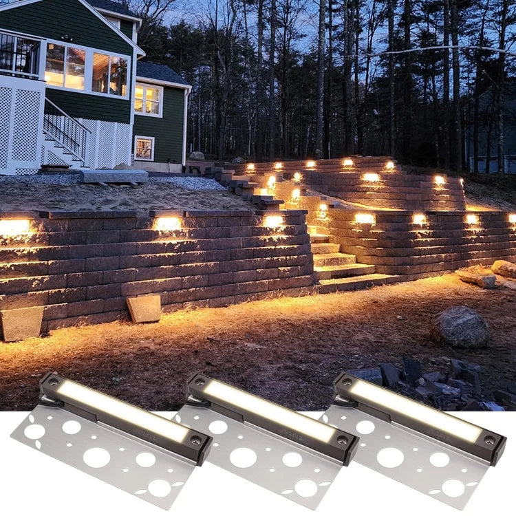 Low Voltage Led Concrete Retaining Wall Stone Lights Outdoor Garden Paver Landscape Stair Step Hardscape Light