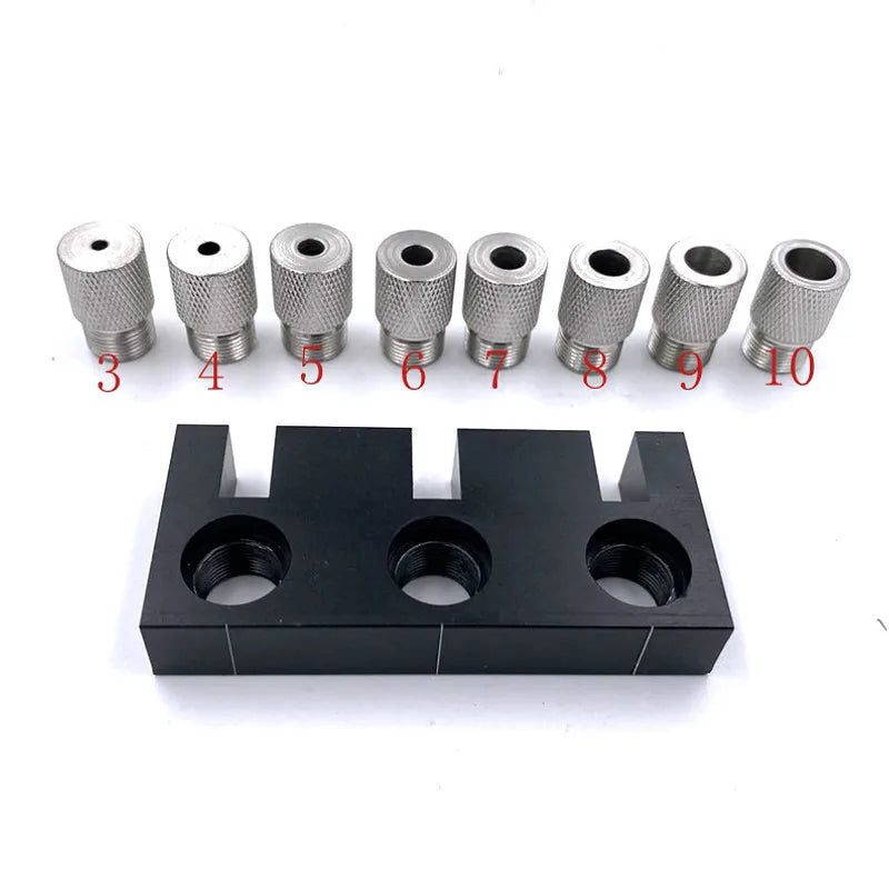 L-HT126 3/4/5/6/7/8/9/10mm Drill Bit 3 in 1 Log Tenon Hole Punch Locator Jig Woodworking hole opener DIY tools