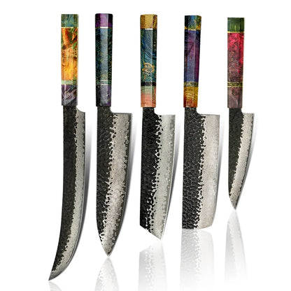 3 Pcs 67 Layers Damascus Japanese VG 10 Steel Stainless Kitchen Knife Set with Stabilized Wood Handle