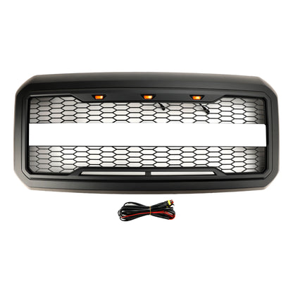 Front Bumper Grill Grille W/ LED for Ford F250 F350 F450 F550 2011-2016 Super Duty With Letter US Stock Free Shipping
