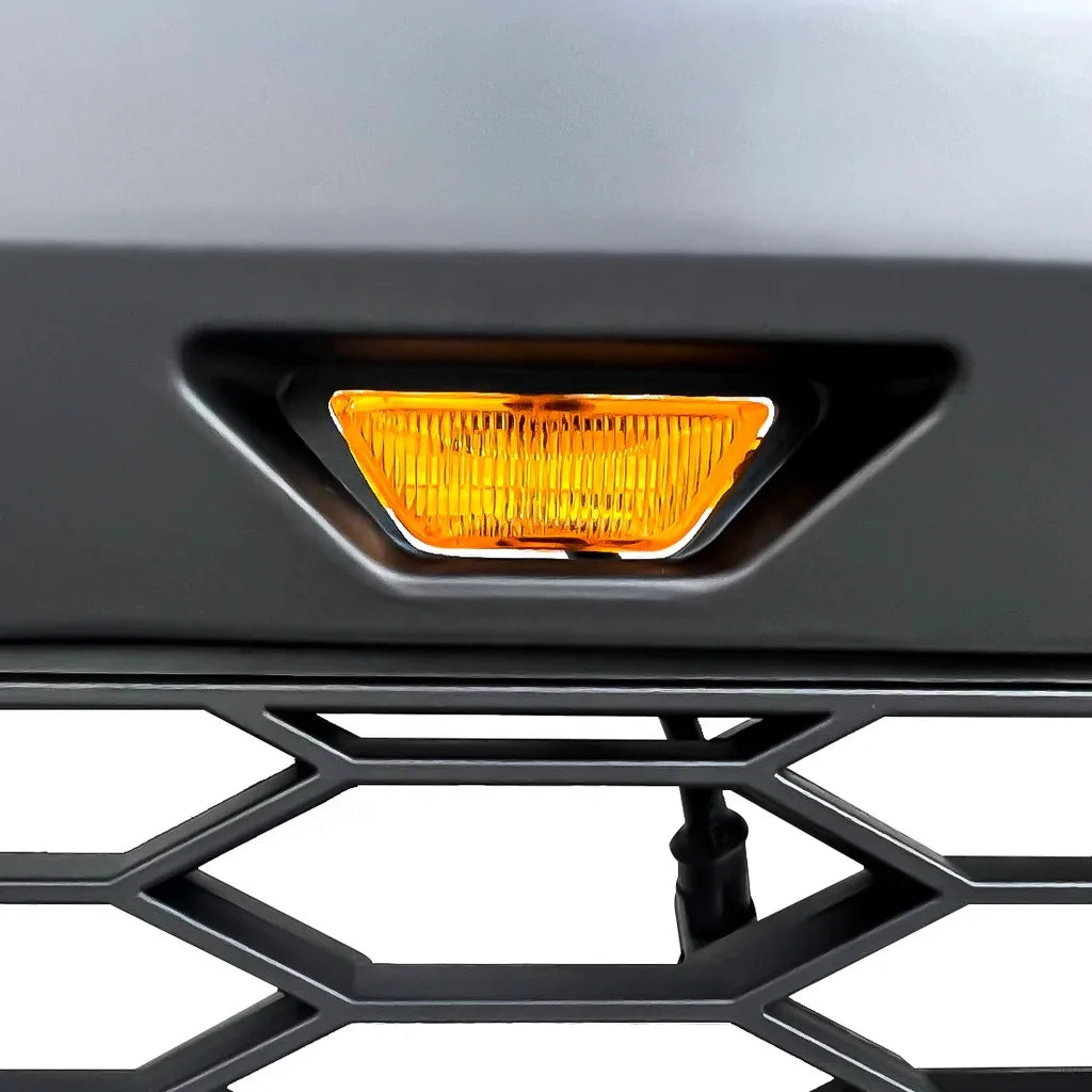 Grid Style Mesh Front Grille With Amber Lights for 2021-2022 Ford F150