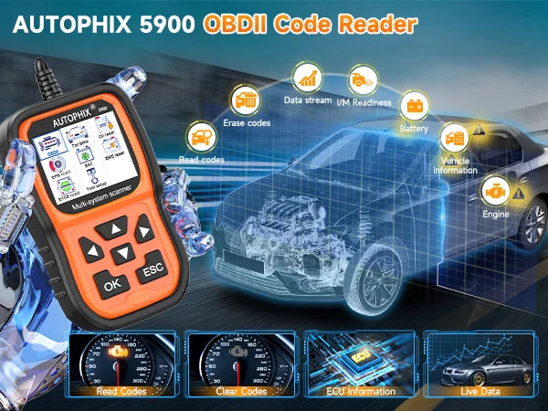 Autophix 2025 5900 BMW MINI OBD2 Diagnostic Scanner Code Reader TPMS CBS ABS SAS EPB Oil Reset All System Reset for BMW MINI