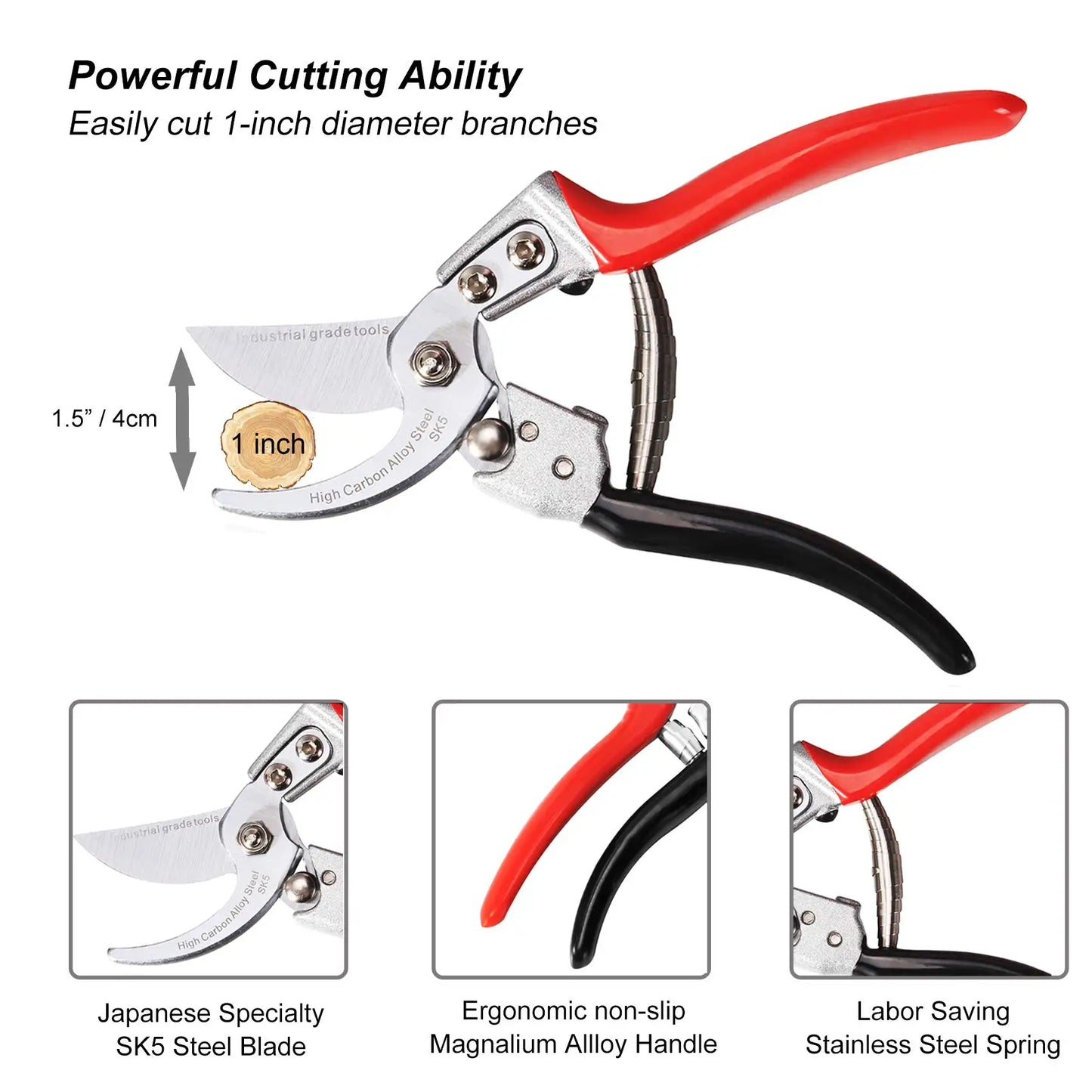 Gold Coated JDPV02 High Carbon Steel Pruning Shears Gardening Gardening Cutting Tools Garden Fruit Tree Pruning Scissors