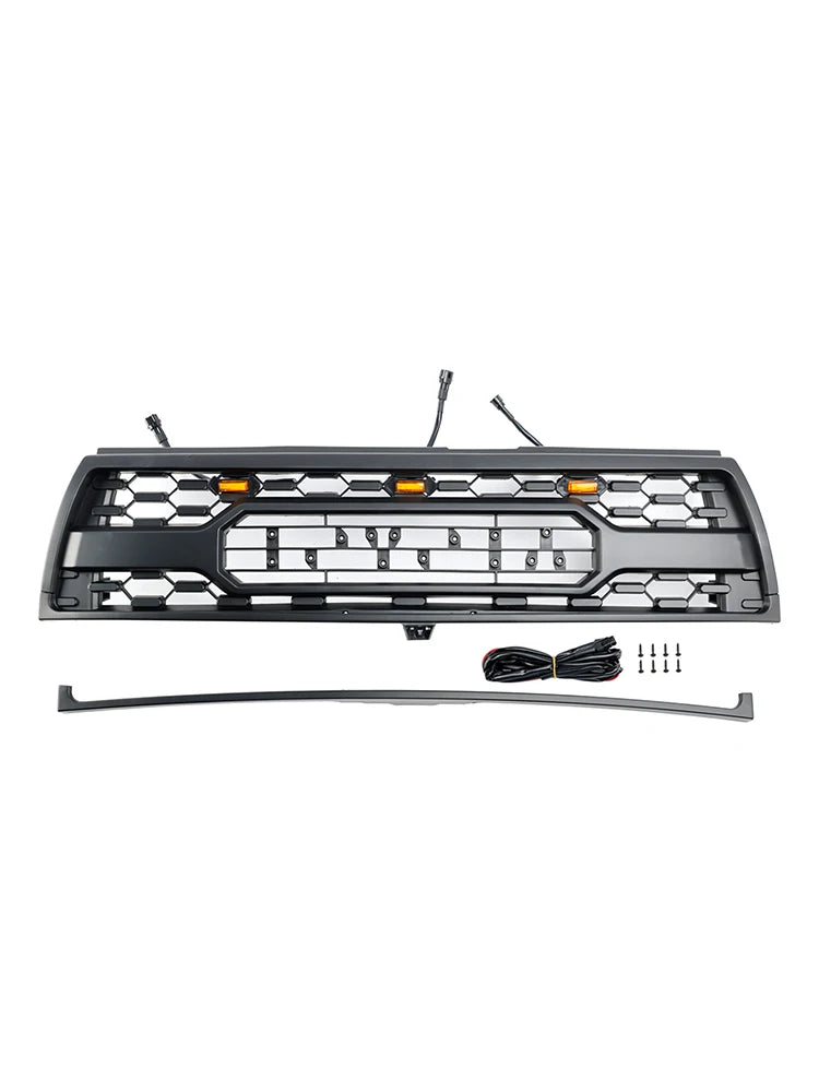 Matte Black Front Bumper Grill Grille for Toyota 4Runner 1996-2000 With Led and Letter