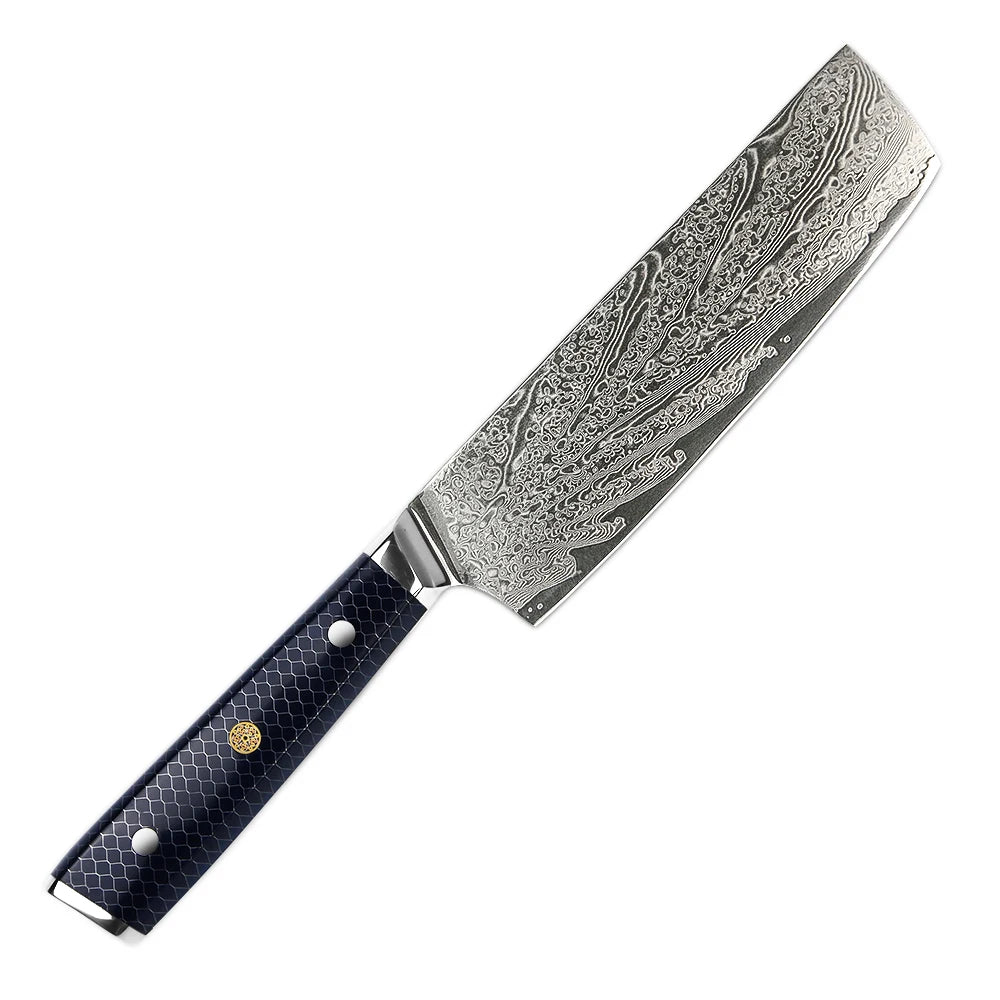 YANGJANG AMBER Premium Honey Comb Resin Handle Damascus Steel Vg10 Japanese Knife Sets, kitchen knife size - 9 INCH