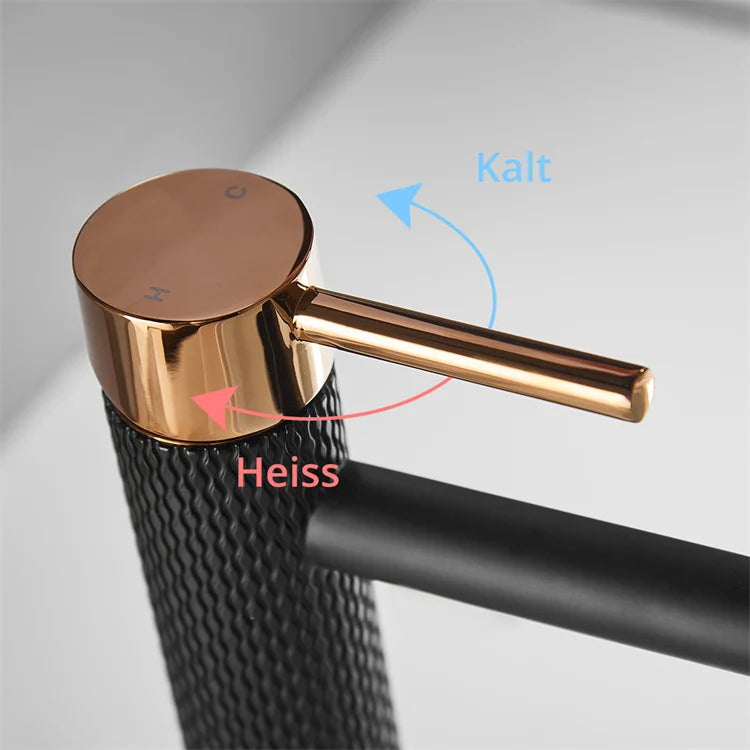 For FLG OEM Modern Luxury Antique Basin Faucet Blackened Brass Bathroom Tap with Ceramic Valve Core Free Spare Parts