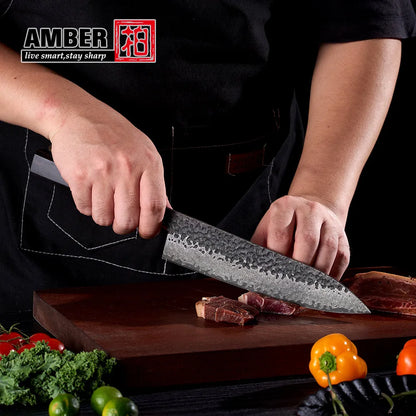 8inch Double Edge Sharp Thin Craftsman 67 Layers Vg10 Damascus Steel Honsuki Japanese Kitchen Knives with Wooden Handle, kitchen knife size - 8 Inch