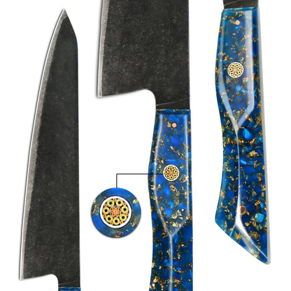 Full Tang Vacuum Treated 10Cr15MoV High Carbon Steel 7 Inch Usuba Nakiri Cleaver Knife