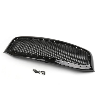 Areyourshop Black Mesh Style Front Hood Grille W/Chrome Rivet for Ram 1500/2500/3500 2006-2008 Models