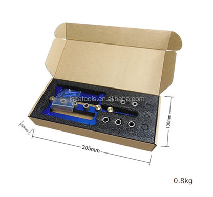 LISCA 6/8/10mm colorful Aluminium Alloy Straight Hole Doweling Jig Kit for woodworking