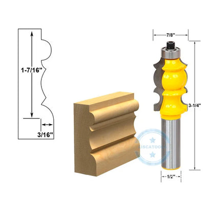 L-N094 5 Bit Casing & Base Molding Router Bit Set - 1/2" Shank CNC Line Knife Woodworking Cutter Tenon Cutter for Woodworking