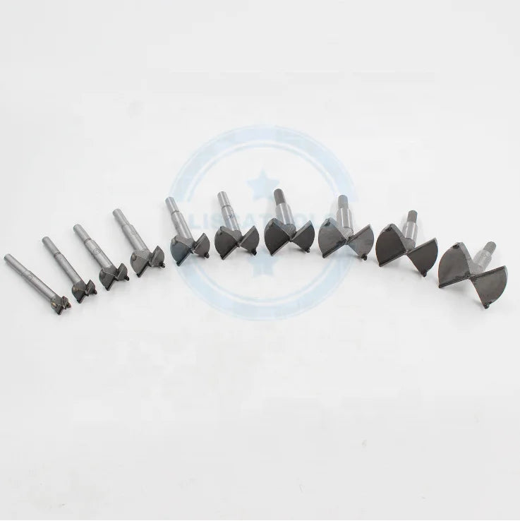 15mm to 60mm 10pcs Wood Hole Saw Set Hinge Boring Drills Wood Forstner Drill Bit Kit