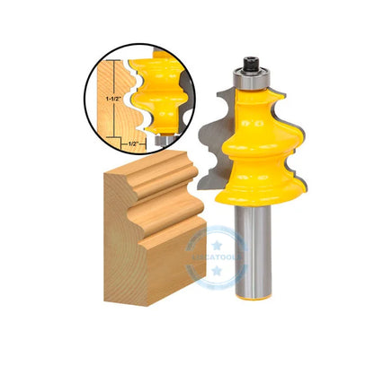 L-N094 5 Bit Casing & Base Molding Router Bit Set - 1/2" Shank CNC Line Knife Woodworking Cutter Tenon Cutter for Woodworking