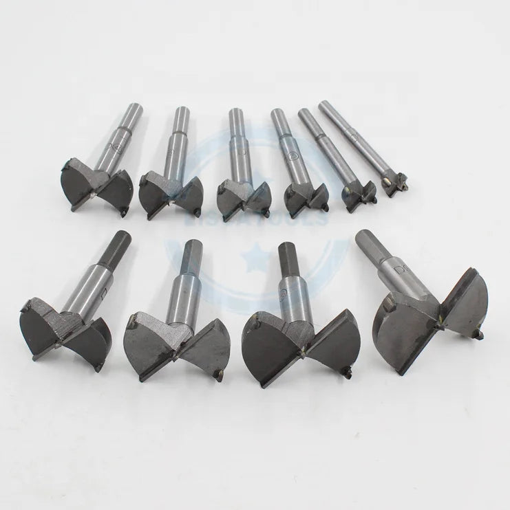 15mm to 60mm 10pcs Wood Hole Saw Set Hinge Boring Drills Wood Forstner Drill Bit Kit