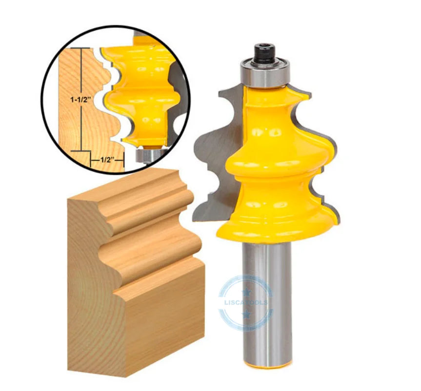 L-N094 5 Bit Casing & Base Molding Router Bit Set - 1/2" Shank CNC Line Knife Woodworking Cutter Tenon Cutter for Woodworking