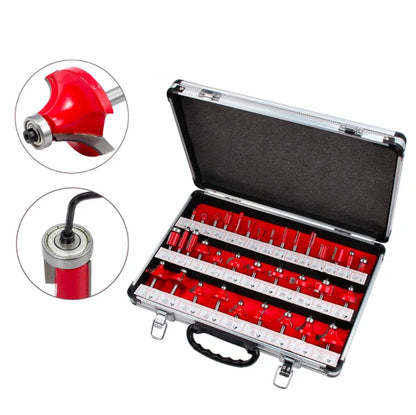 Kits008 35Pcs 6mm Tungsten Carbide Wood Router Bit Set for WoodWorking TCT 35pcs Router Bit Set