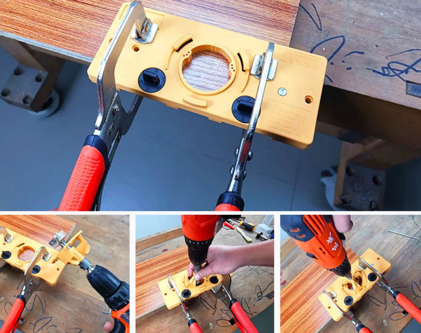 35MM Cup Style Concealed Hinge Jig Drill Guide Set Door Boring Hole Template Bit