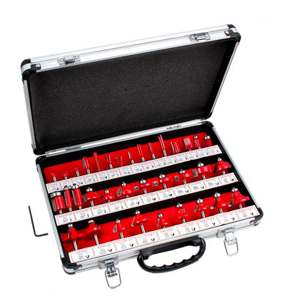 Kits008 35Pcs 6mm Tungsten Carbide Wood Router Bit Set for WoodWorking TCT 35pcs Router Bit Set