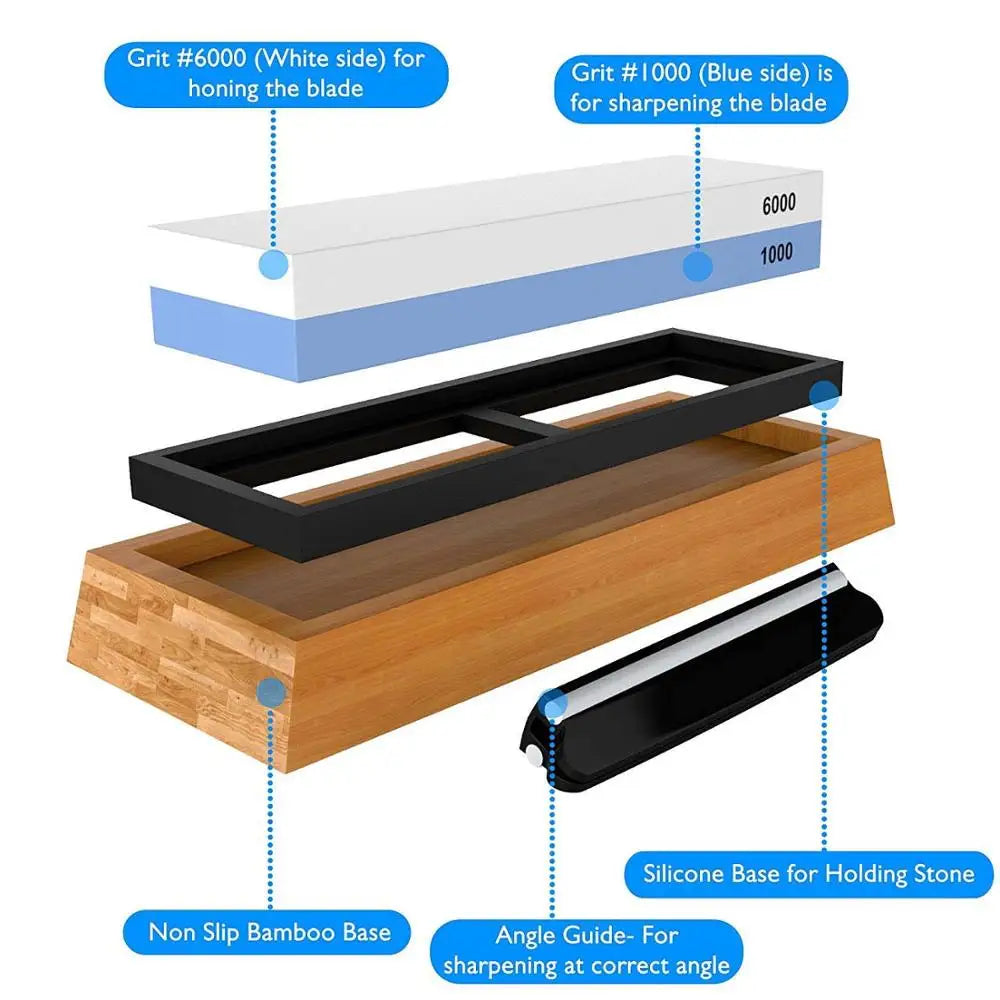 Whetstone Knife Sharpening Stone Whetstone 1000 6000 Silicon Carbide Sharpeners Eco-friendly