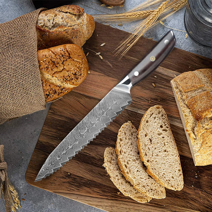 Professional Kitchen Knife High Quality Damascus Steel Chef Knife with Wood Handle Sharp Blade Utility Knife